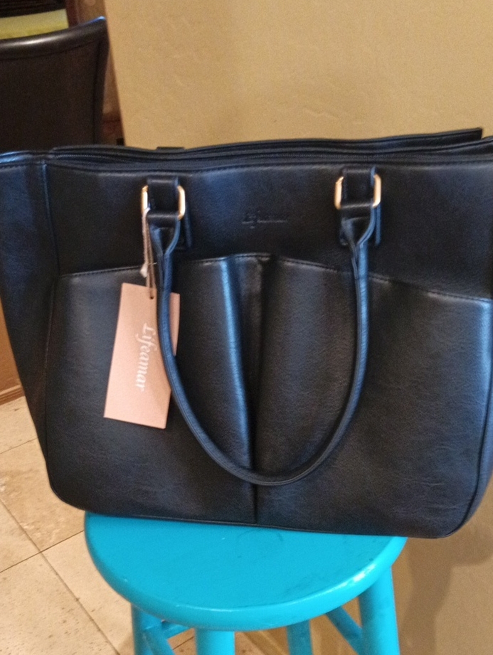 Black Leather Tote Bag - Classic Everyday Carry